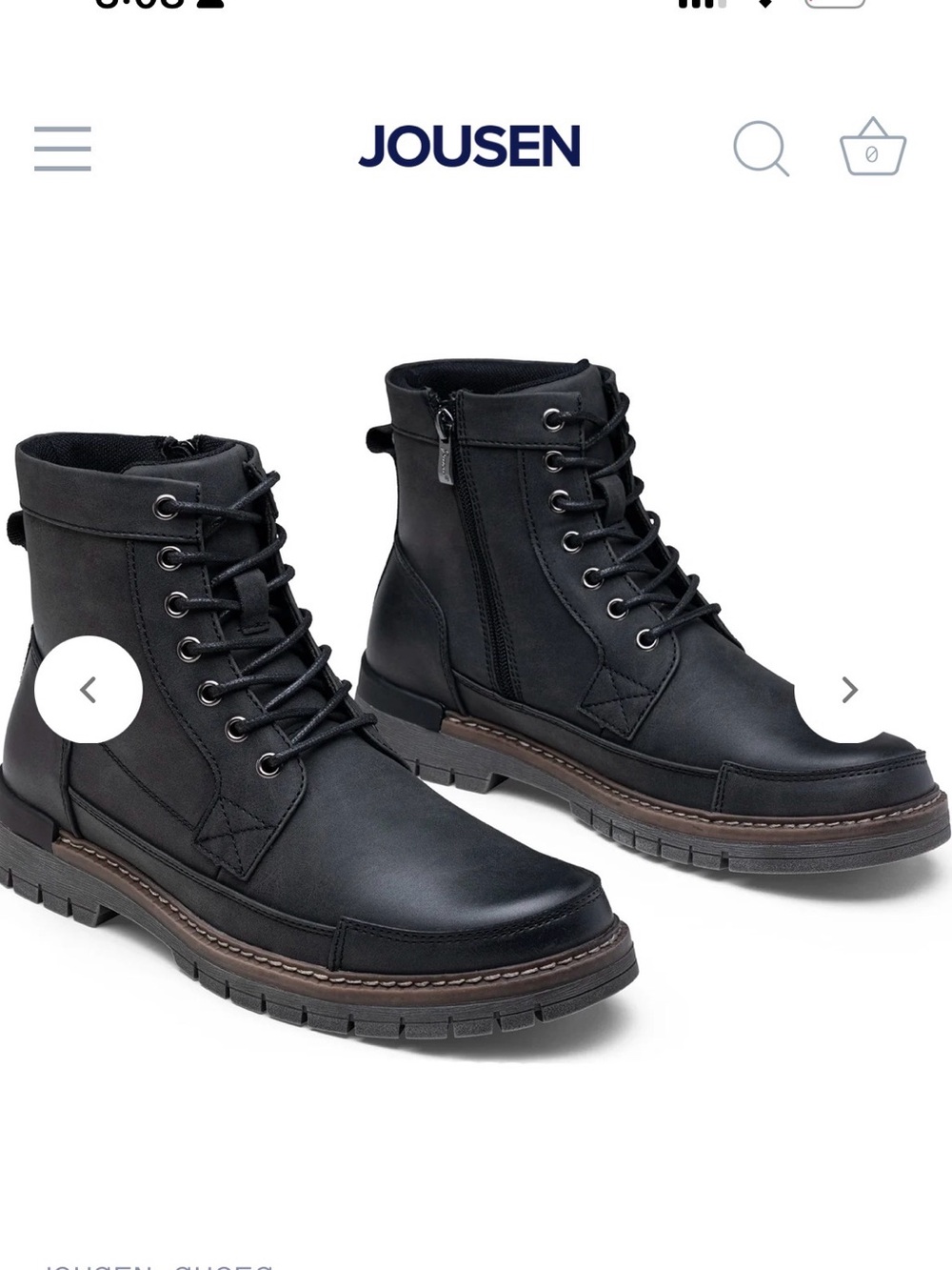 NEW Jousen Men's Black Lace-Up Boots-New w/ Tags